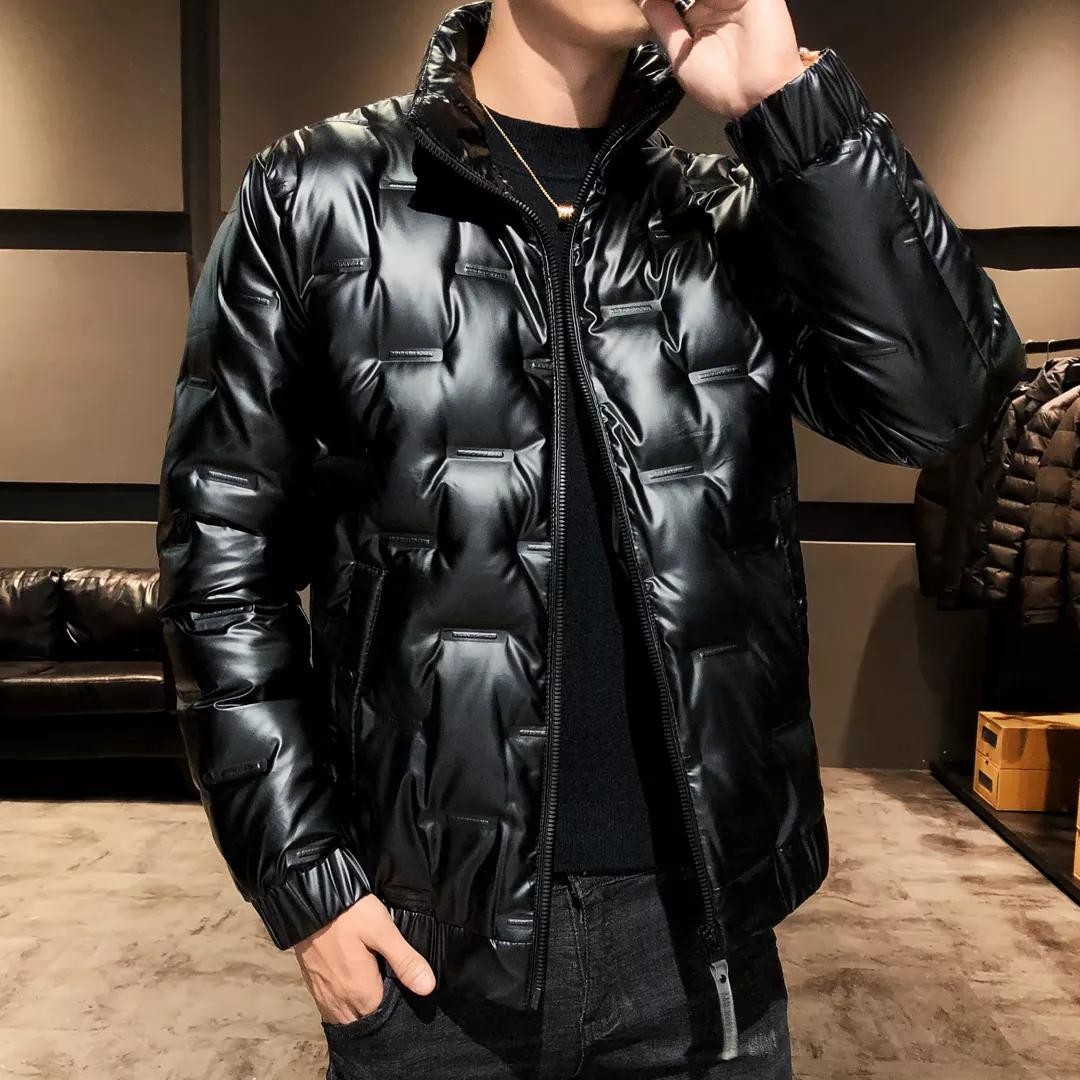 Mens 80% Down Jacket Shining Coat 2021 Winter Warm Puffer Jacket Fashion Casual Bomber Coat